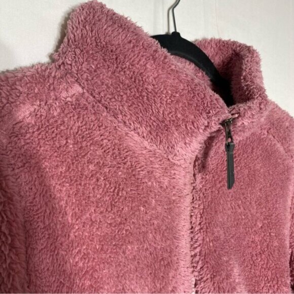 5/$25 Cloudveil Pink Fuzzy Sherpa Full Zip Mock Neck Sweater Light Jacket S - Picture 12 of 16